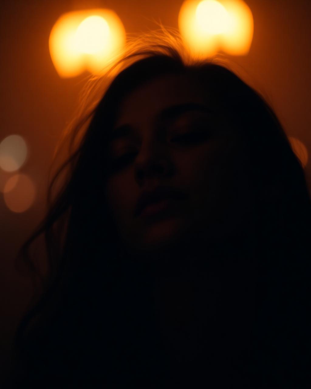 Portrait of a woman in amber light